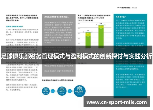 足球俱乐部财务管理模式与盈利模式的创新探讨与实践分析 足球俱乐部财务管理模式与盈利模式的创新探讨与实践分析
