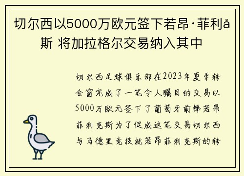 切尔西以5000万欧元签下若昂·菲利克斯 将加拉格尔交易纳入其中